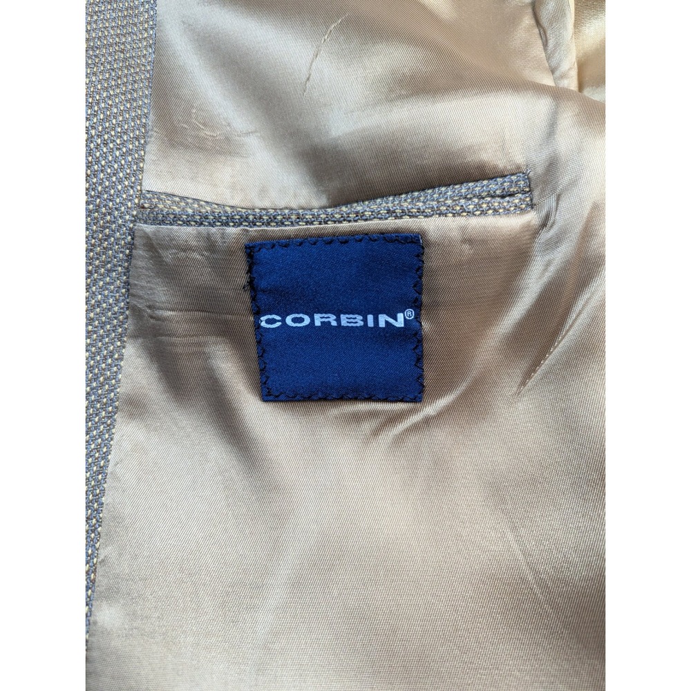 Corbin William Kurtz Mens 46R Blazer Sport Coat Tan Brown Wool Blend 2 Button - Picture 6 of 12